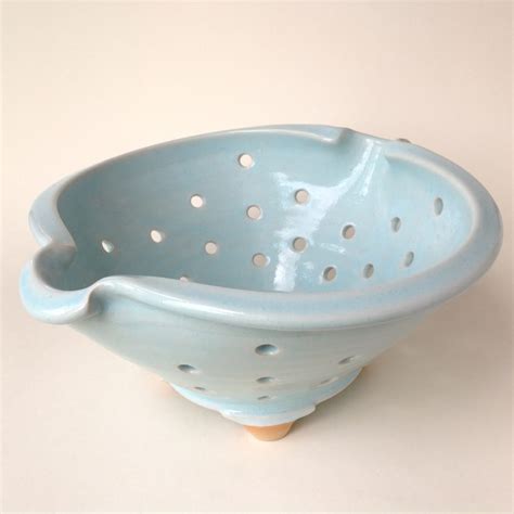 Stoneware Colander in Blue - Old Chapel Gallery