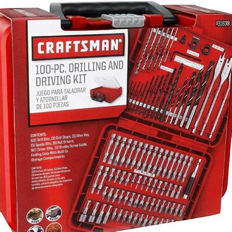 Details about New Craftsman 100-pc Accessory Kit Set Drill Bit Driver Screw Tools Case 31639 ...