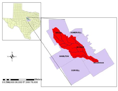 Location of North Bosque River watershed in Texas. | Download Scientific Diagram