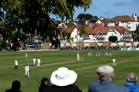 A view of the Rhos Ground, Colwyn Bay Cricket Club, Wales ...