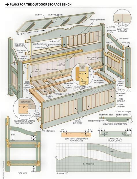 Outdoor Storage Bench Plans • WoodArchivist