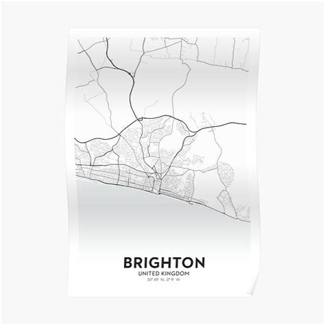 "Brighton City Map" Poster for Sale by OrtaMaps | Redbubble