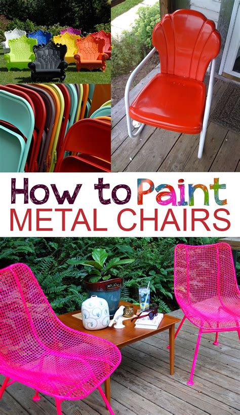 Spray Paint Metal Chairs: How To, DIY, Dining Room, Wrought Iron- Picky Stitch | Painted metal ...