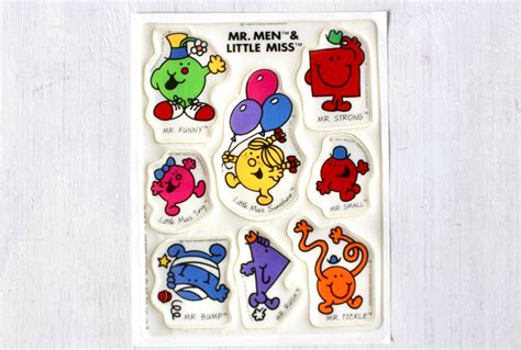 Vintage Mr Men and Little Miss Puffy Stickers 80s Retro - Etsy