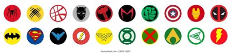 Set Famous Superheroes Dc Marvel Batman Stock Vector (Royalty Free ...