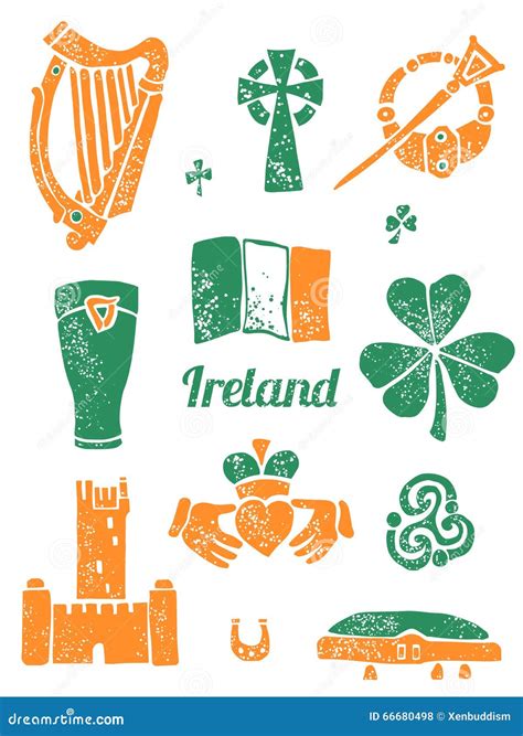 Symbol Von Irland-Satz in Lino Art Stock Abbildung - Illustration von ...