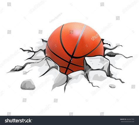 Sport Vector Illustration Basketball Ball Cracked Stock Vector (Royalty ...