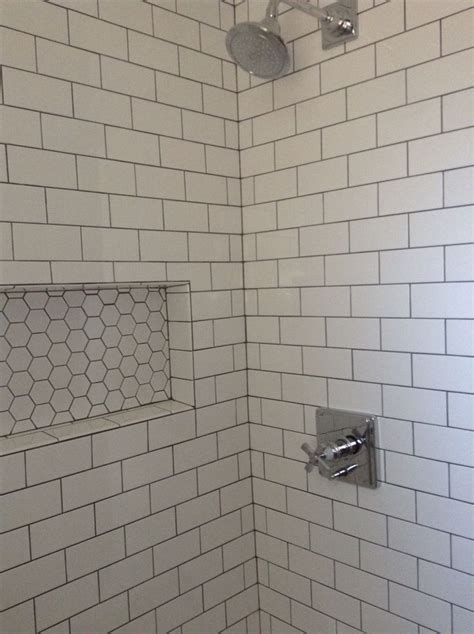 Subway tile 3x6 with gray grout | Grey grout, Bathrooms remodel, Subway tile