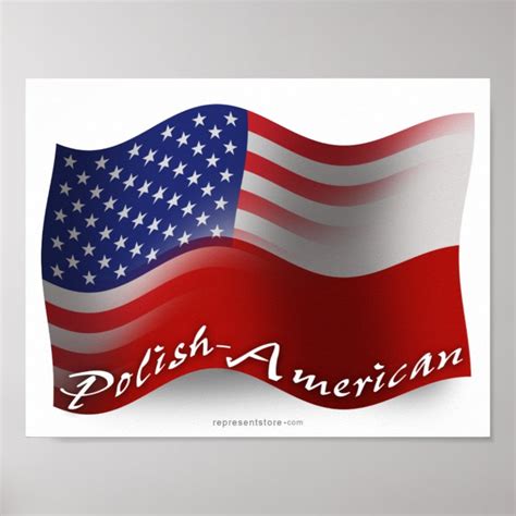 Polish-American Waving Flag Poster | Zazzle.com.au