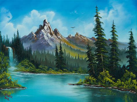 Waterfall Landscape Painting at PaintingValley.com | Explore collection ...