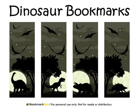 Printable Dinosaur Bookmarks