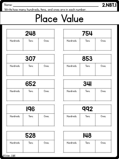 2nd Grade Math Worksheets NBT Place Value- Digital Printables With Google Slides | 2nd grade ...