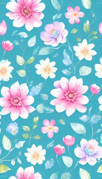 Premium PSD | Seamless whimsical watercolor floral pattern