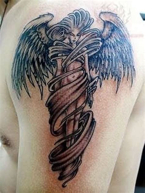 The 95 Best Guardian Angel Tattoos for Men | Improb | Angel tattoo for women, Guardian angel ...