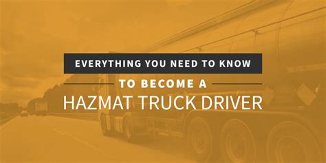 How to Become a Hazmat Truck Driver from Hazmat School