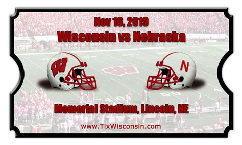 Wisconsin Badgers vs Nebraska Cornhuskers Football Tickets | 11/16/19