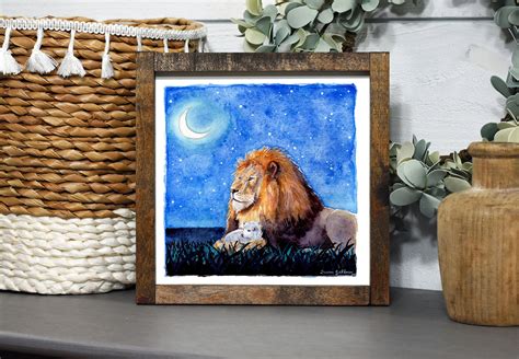 Lion and Lamb Painting Christian Wall Art Watercolor | Etsy