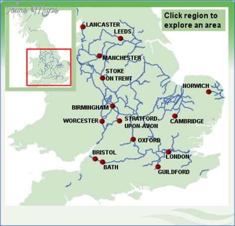 Uk Canal System Map - ToursMaps.com