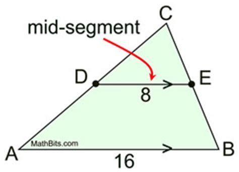 MidSegments in Triangles - MathBitsNotebook (Geo)