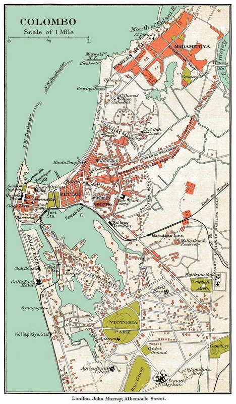 Old map of Colombo - Sri Lanka