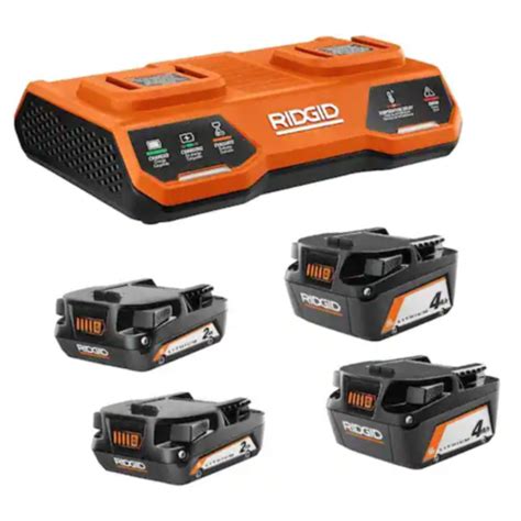 Today only: Ridgid 18-volt dual port simultaneous charger with 4 batteries for $159 - Clark Deals