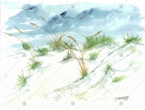 Sand Dunes Beach Art Print, Abstract Painting for sale by derekmccrea ...