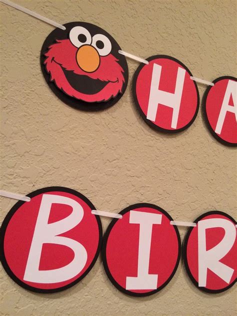 Elmo Birthday Banner. Happy Birthday. Sesame Street Decoration | Etsy