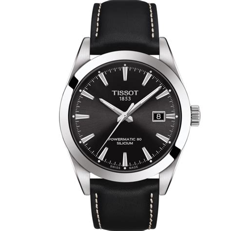 TISSOT GENTLEMAN POWERMATIC 80 SILICIUM 21MM BLACK LEATHER BAND – Total Watch Repair