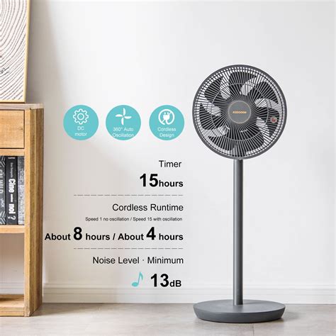 Buy Outdoor Cordless Pedestal Fan for Patios Home, 360 Degree ...