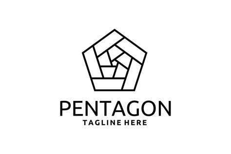 Abstract Pentagon Logo Design Line Art Graphic by quatrovio · Creative ...