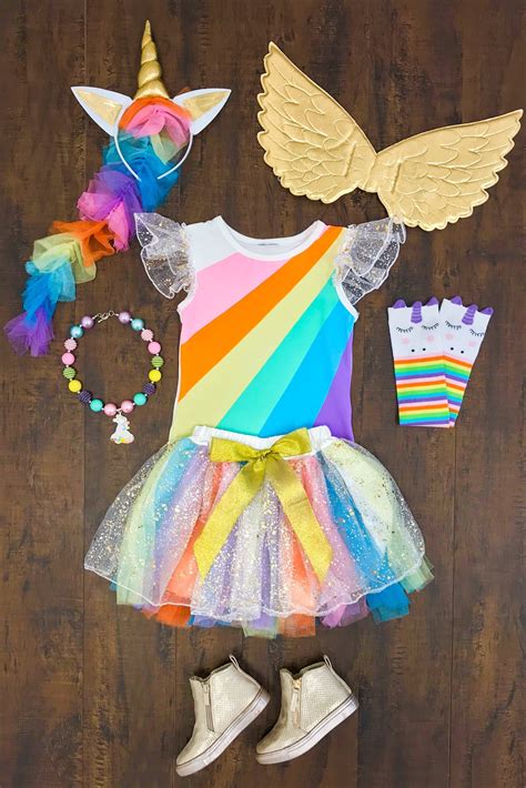 Rainbow Unicorn Costume- INCLUDES COMPLETE 4 PC SET! | Unicorn costume ...