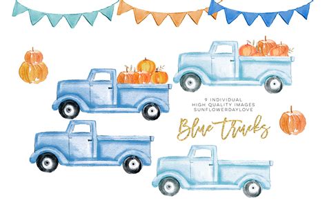 Fall Pumpkin Truck Clipart, Thanksgiving clipart By Sunflower Day Love ...