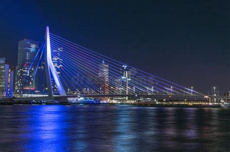 Night Photo Erasmusbrug Rotterdam Editorial Stock Image - Image of erasmusbrug, night: 106507444