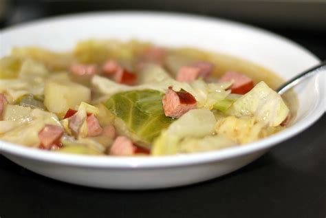 Smoked Sausage, Cabbage & Potato Soup - Aunt Bee's Recipes