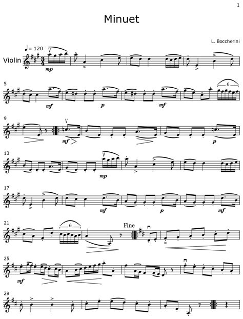 Minuet - Sheet music for Violin