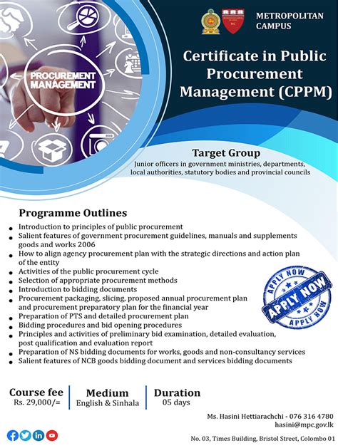 CERTIFICATE IN PROCUREMENT MANAGEMENT (CPPM) | Metropolitan Campus