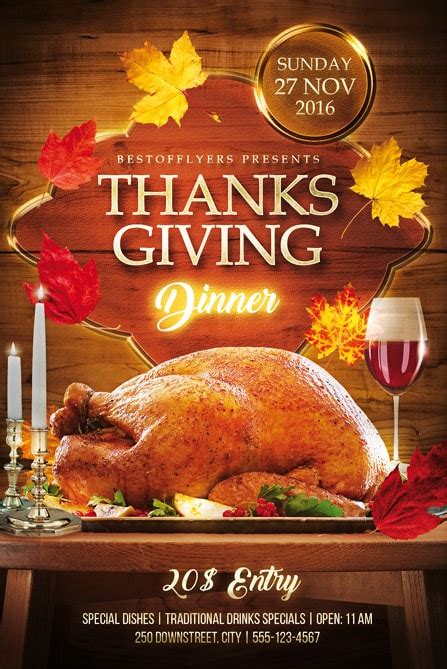 Thanksgiving Dinner Free Flyer Template - PSD Flyer - Best of Flyers