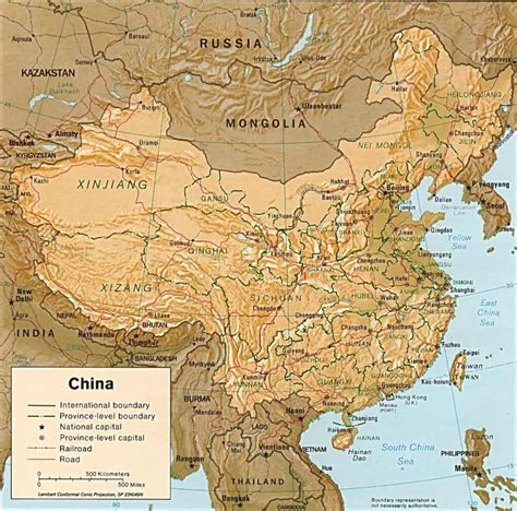 China Physical Map - MapSof.net