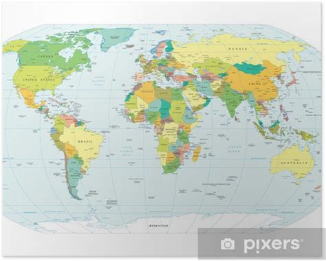 world map political boundaries Poster • Pixers® - We live to change