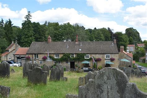 Solve View from Lastingham church to village and the Blacksmiths Arms ...