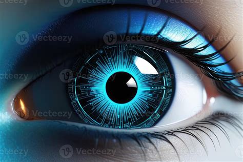 AI generated Biometric Cybernetic eye AI Artificial Intelligence scan ...