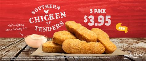 NEWS: Burger King Southern Chicken Tenders (5 for $3.95) - frugal feeds nz