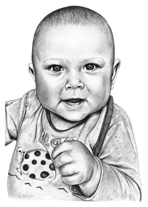 Baby Portrait Drawings by Angela of Pencil Sketch Portraits