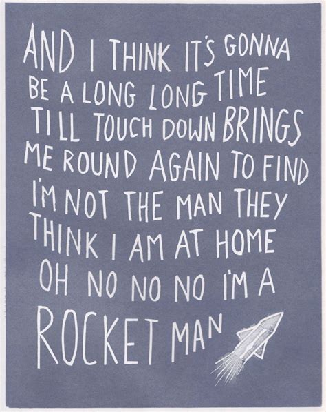 Elton John 'rocket Man' Lyrics Linocut in Silver Grey - Etsy