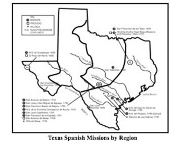 Texas Missions with Regions Map by Welcome to Room 805 | TPT