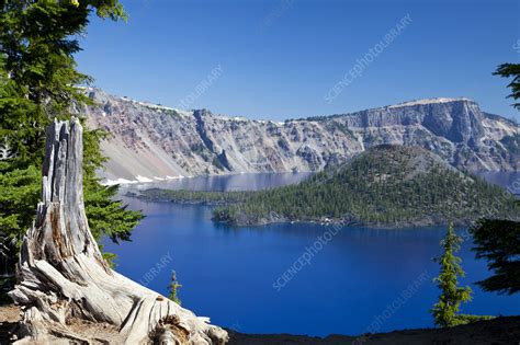 Crater Lake with Wizard Island - Stock Image - C012/0939 - Science ...