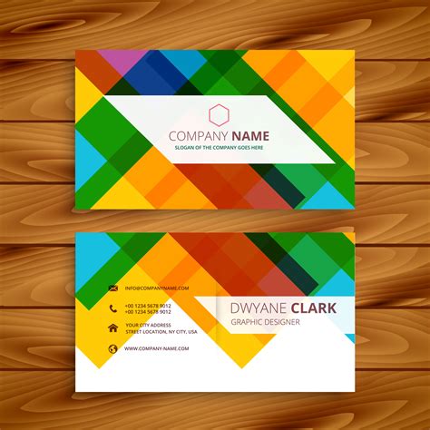 colorful business card design template vector design illustratio - Download Free Vector Art ...