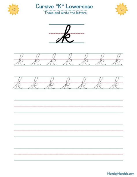 10 Cursive K Worksheets (Free Letter Writing Printables)