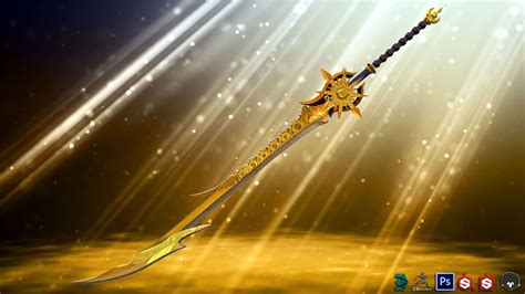 Golden Fantasy Sword 3D asset | CGTrader Anime Weapons, Sci Fi Weapons, Weapon Concept Art ...