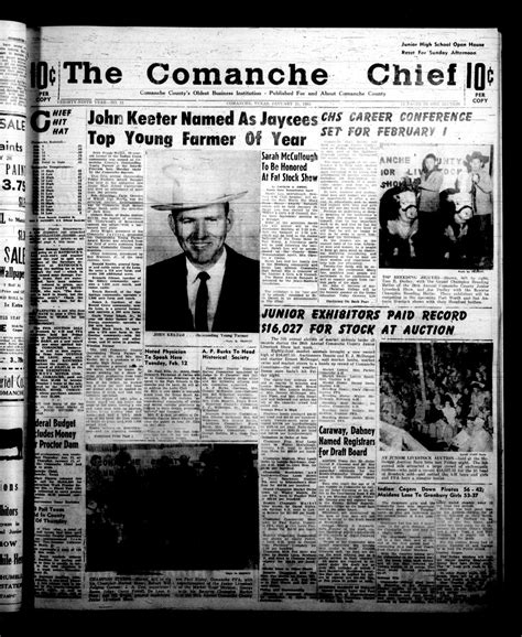 The Comanche Chief (Comanche, Tex.), Vol. 89, No. 31, Ed. 1 Friday, January 25, 1963 - The ...